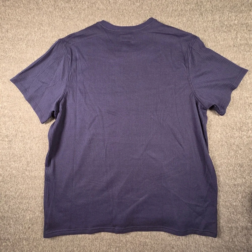 Polo Ralph Lauren Shirt Mens XL Navy Blue Ribbed Sleepwear Crewneck T-Shirt NEW
